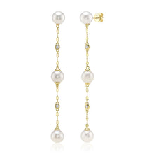 14K GOLD DIAMOND PEARL SADIE EARRINGS