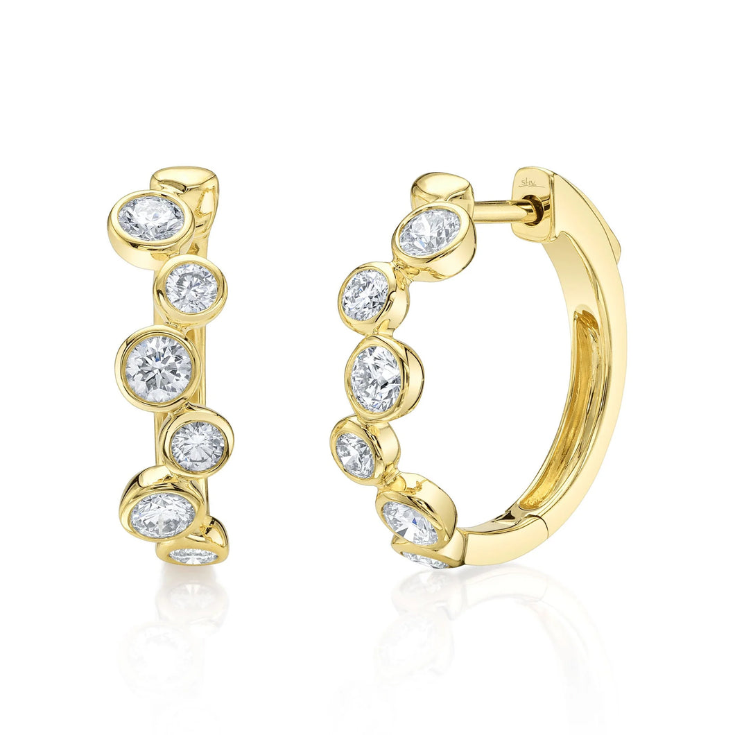 14K GOLD DIAMOND KENDRA HOOPS