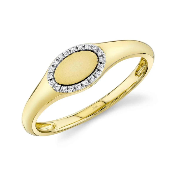 14K GOLD DIAMOND SAMANTHA SIGNET RING