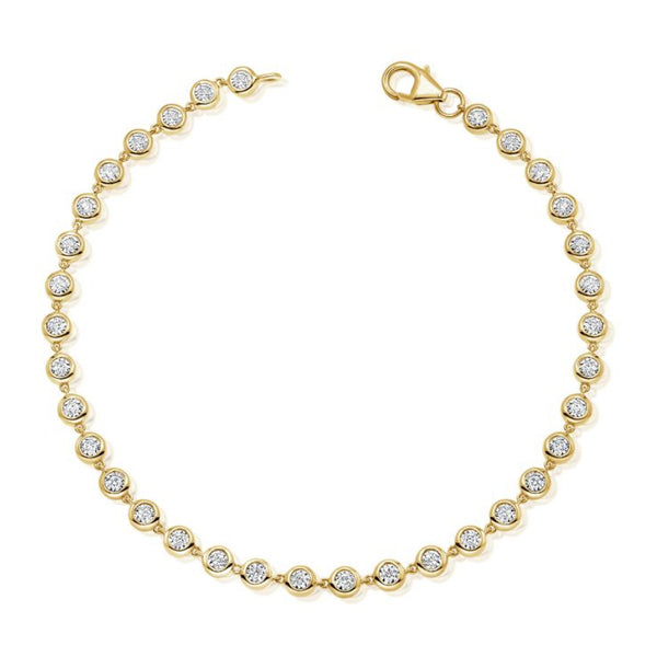 14K GOLD DIAMOND SMALL ALLEGRA BEZEL TENNIS BRACELET