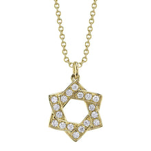 14K GOLD DIAMOND SAMMY STAR OF DAVID NECKLACE