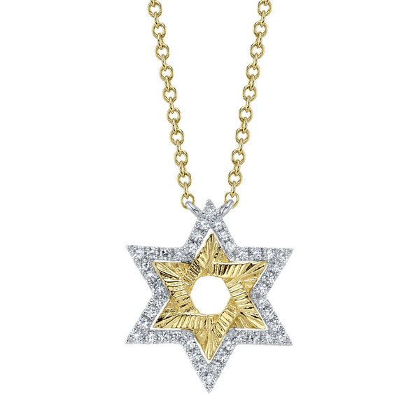 14K GOLD DIAMOND ANNA STAR NECKLACE