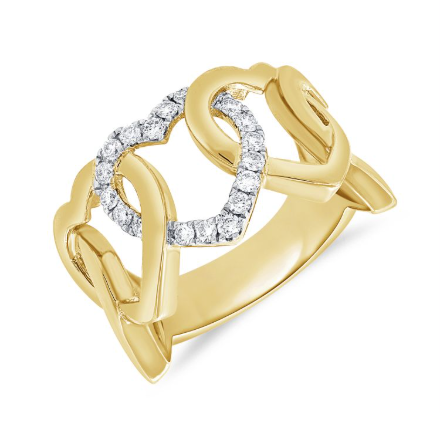 14K GOLD DIAMOND NOA HEART RING