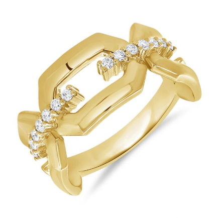 14K GOLD DIAMOND ELIZA LINK RING