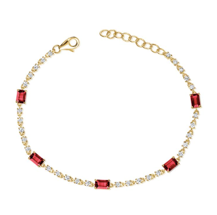 14K GOLD DIAMOND RUBY JOLIE BRACELET