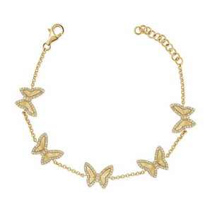 14K GOLD DIAMOND BRITTANY BUTTERFLY BRACELET