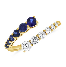 14K GOLD DIAMOND SAPPHIRE LILLY RING