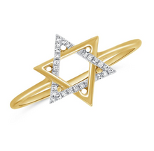 14K GOLD DIAMOND ARIELLE STAR OF DAVID RING