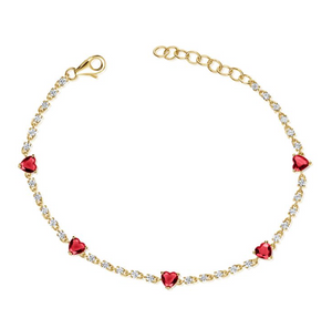 14K GOLD DIAMOND RUBY JOLIE HEART BRACELET