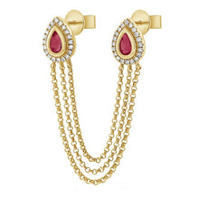 14K GOLD DIAMOND RUBY GIGI EARRING