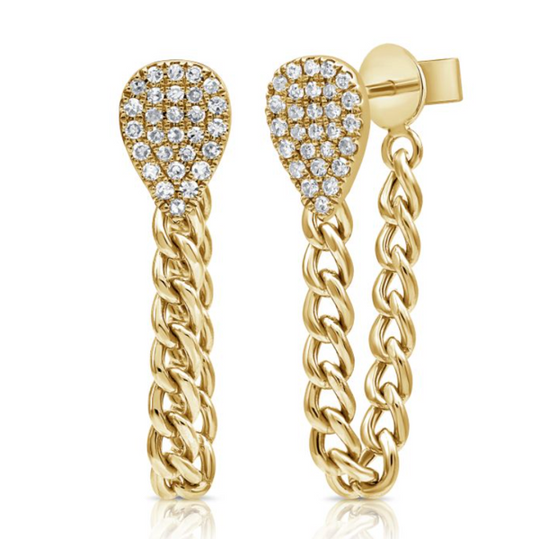 14K GOLD DIAMOND COREY PEAR EARRINGS