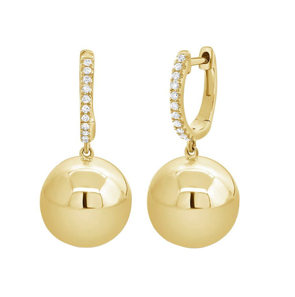 14K GOLD DIAMOND MEDIUM LESLIE HUGGIES