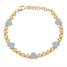 14K GOLD DIAMOND REESA HEART BRACELET