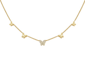 14K GOLD DIAMOND TRIXIE BUTTERFLY NECKLACE