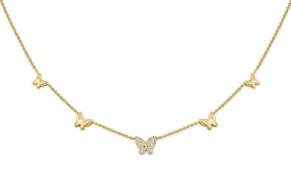 14K GOLD DIAMOND TRIXIE BUTTERFLY NECKLACE