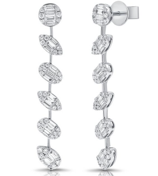 14K GOLD DIAMOND VICTORIA EARRINGS