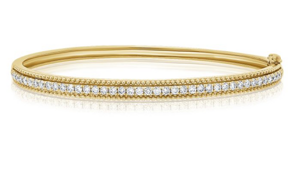 14K GOLD DIAMOND PATTY BANGLE