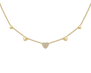 14K GOLD DIAMOND TRIXIE HEART NECKLACE