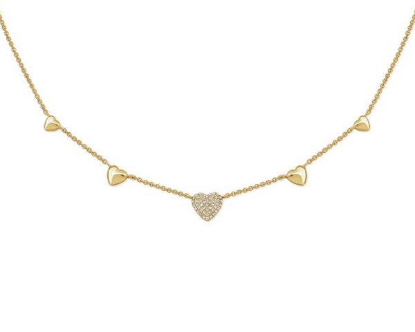 14K GOLD DIAMOND TRIXIE HEART NECKLACE