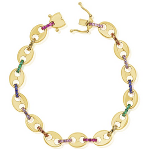 14K GOLD DIAMOND ARIANNA RAINBOW BRACELET