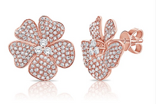 14K GOLD DIAMOND JENNA FLOWER STUDS