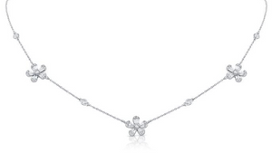 14K GOLD DIAMOND BRANDY FLOWER NECKLACE