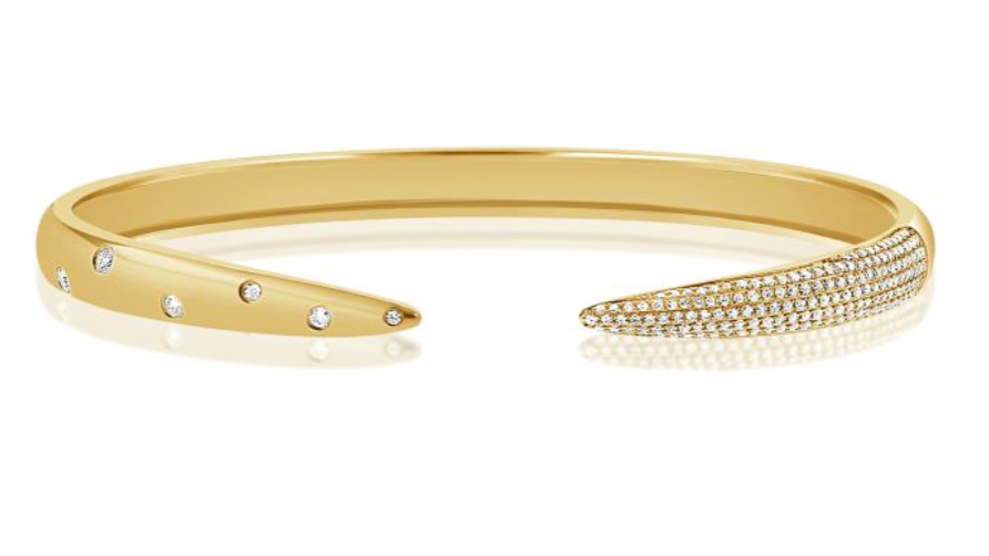 14K GOLD DIAMOND CLEO CLAW BANGLE