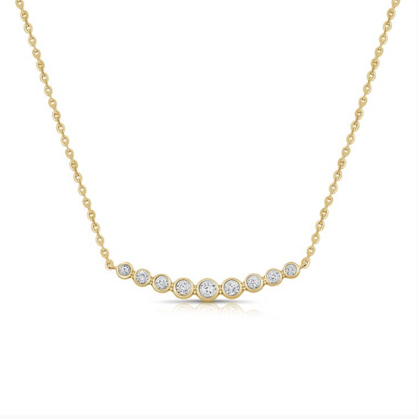 14K GOLD DIAMOND ROSIE BEZEL NECKLACE