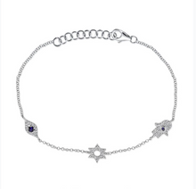 14K GOLD DIAMOND SAPPHIRE MAZEL BRACELET