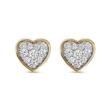 14K GOLD DIAMOND LARGE DYLAN HEART STUDS