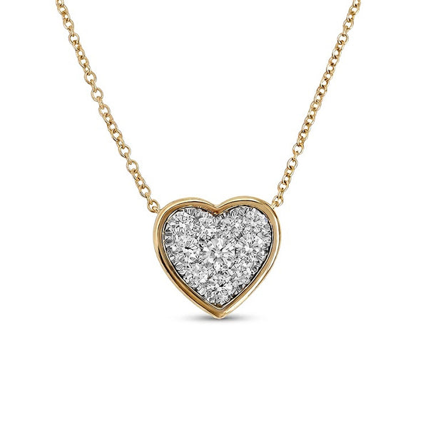 14K GOLD DIAMOND DYLAN HEART NECKLACE