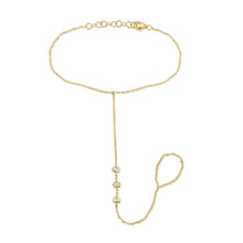 14K GOLD DIAMOND RACQUI HAND CHAIN
