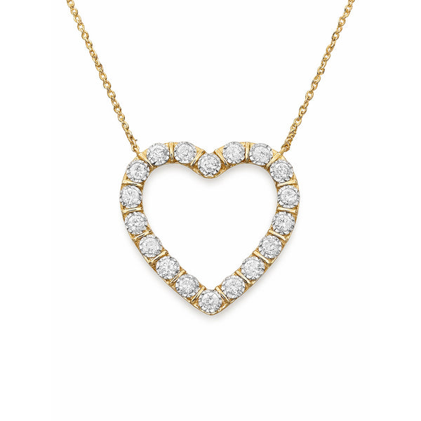 14K GOLD DIAMOND GRACE HEART NECKLACE