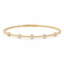 14K GOLD DIAMOND CLOVER FLEX BANGLE