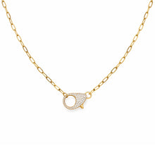 14K GOLD DIAMOND TIFFANY PAPERCLIP NECKLACE