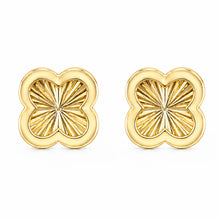 14K GOLD LARGE RAYA CLOVER STUDS