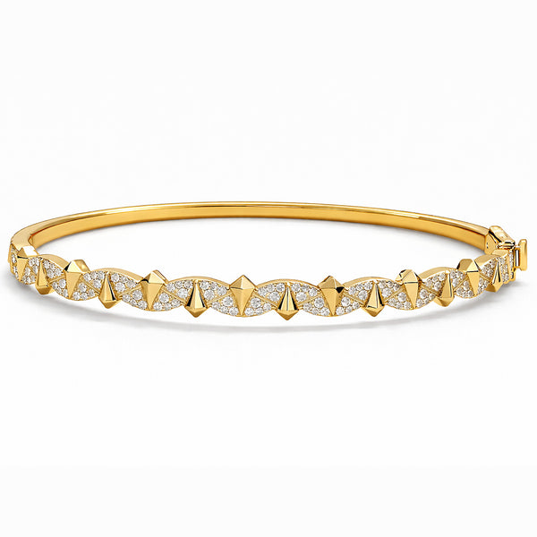 14K GOLD DIAMOND MALI BANGLE
