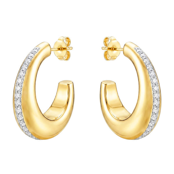 14K GOLD DIAMOND ADDY HOOPS