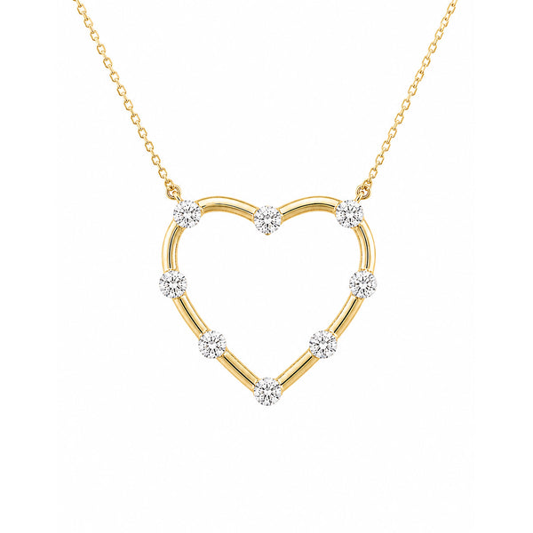 14K GOLD DIAMOND CORRINE HEART NECKLACE