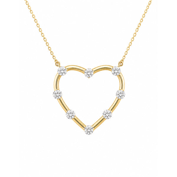 14K GOLD DIAMOND CORRINE HEART NECKLACE