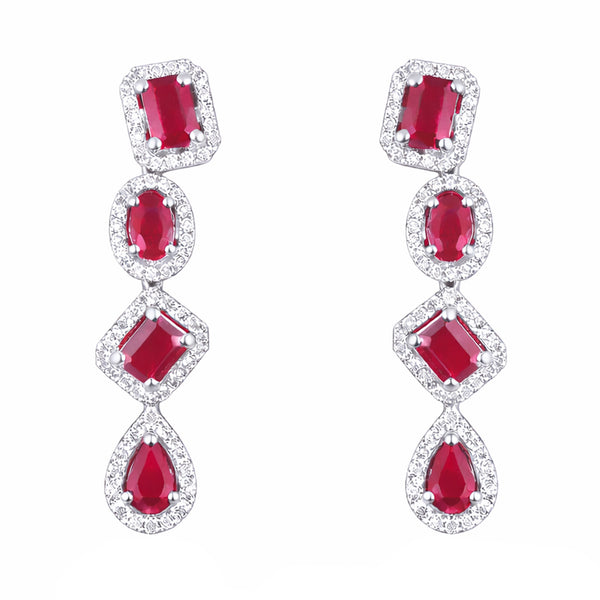 14K GOLD DIAMOND RUBY LEANNE EARRINGS