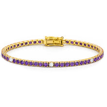 14K GOLD DIAMOND AMETHYST HILARY TENNIS BRACELET