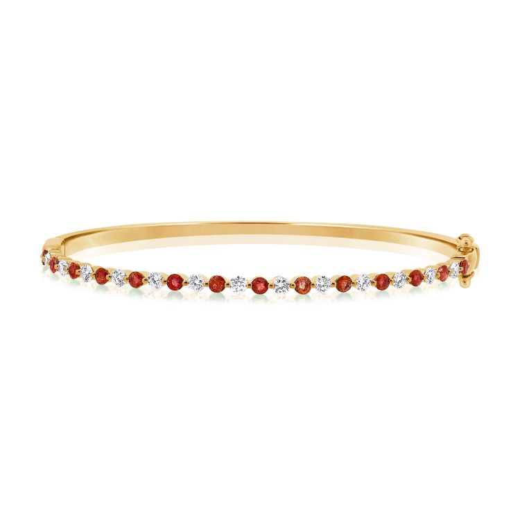 14K GOLD DIAMOND RUBY ARIANNA BANGLE – Jen K Online
