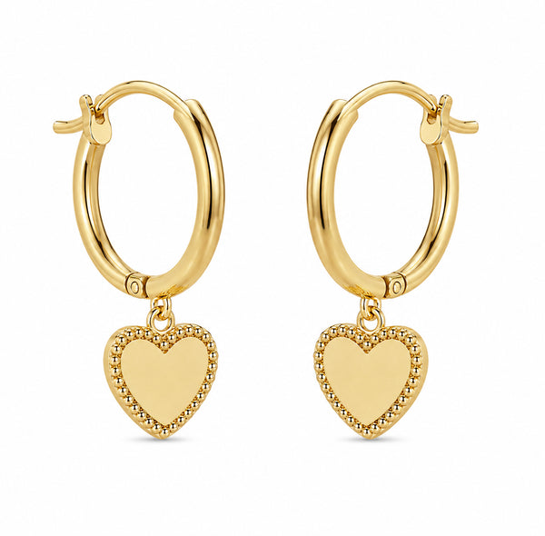 14K GOLD LAYLA HEART HUGGIES