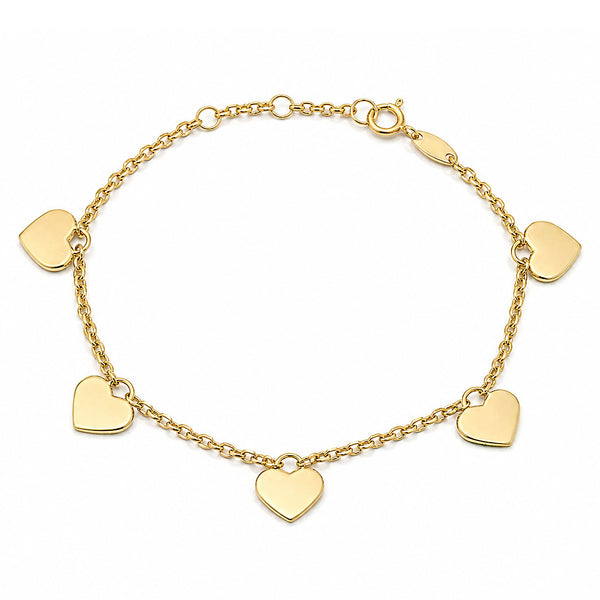 14K GOLD TALI HEART BRACELET