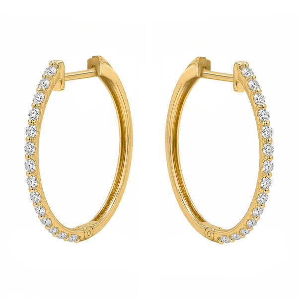 14K GOLD DIAMOND MARCY HOOPS