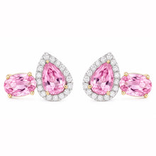 14K GOLD DIAMOND PINK SAPPHIRE ALYSSA STUDS