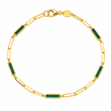 14K GOLD ANNA MALACHITE LINK BRACELET
