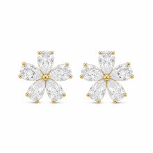 14K GOLD DIAMOND SMALL OLIVIA FLOWER EARRINGS