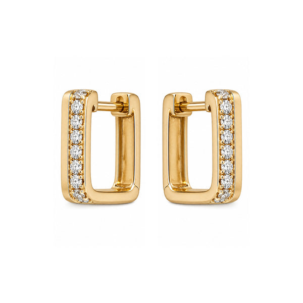 14K GOLD DIAMOND JACI HOOPS